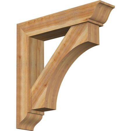 Ekena Millwork Westlake Traditional Rough Sawn Bracket w/ Offset Brace, Western Red Cedar, 8"W x 38"D x 38"H BKT0806X38X38WTL01RWR